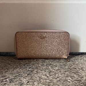 Like New:Kate Spade Gold Glitter Zip Wallet